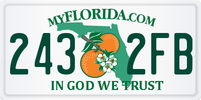 FL license plate 2432FB