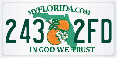 FL license plate 2432FD