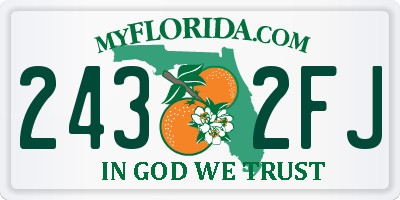 FL license plate 2432FJ