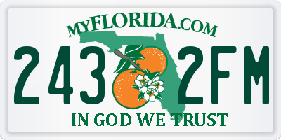 FL license plate 2432FM