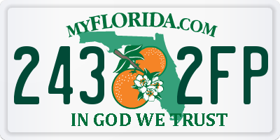 FL license plate 2432FP