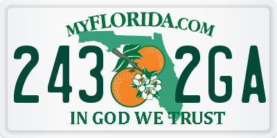 FL license plate 2432GA
