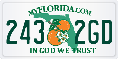FL license plate 2432GD