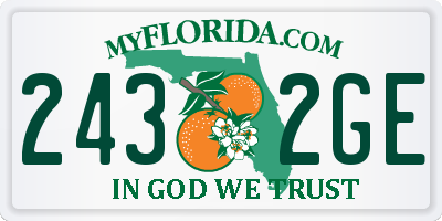 FL license plate 2432GE