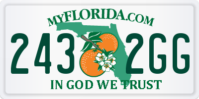 FL license plate 2432GG