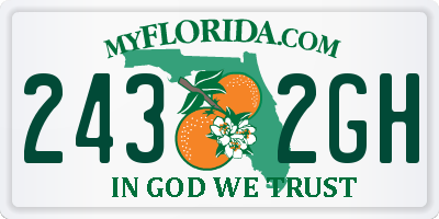 FL license plate 2432GH