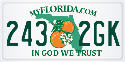 FL license plate 2432GK