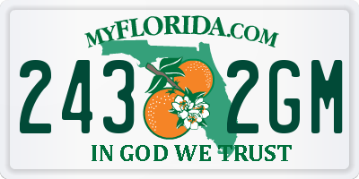 FL license plate 2432GM