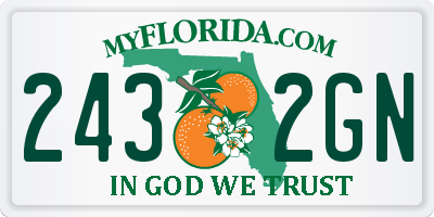 FL license plate 2432GN