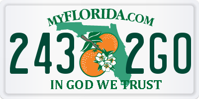 FL license plate 2432GO