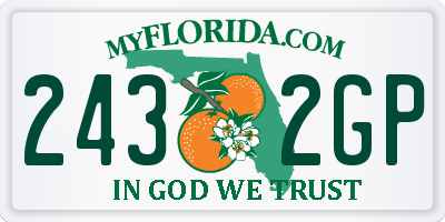 FL license plate 2432GP