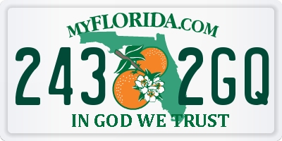 FL license plate 2432GQ