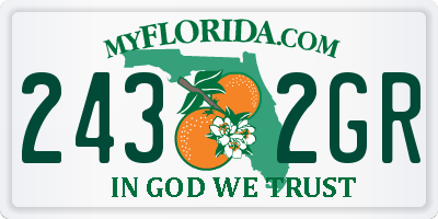 FL license plate 2432GR