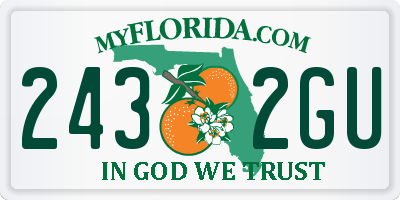 FL license plate 2432GU