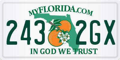 FL license plate 2432GX