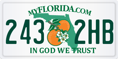 FL license plate 2432HB