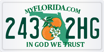 FL license plate 2432HG