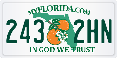 FL license plate 2432HN