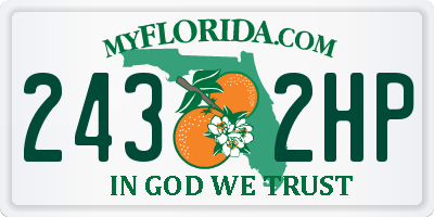 FL license plate 2432HP
