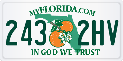 FL license plate 2432HV