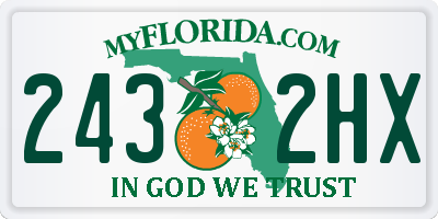 FL license plate 2432HX
