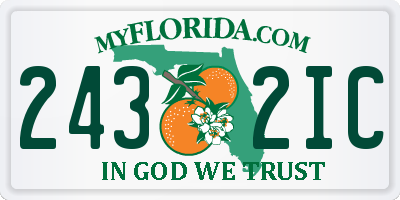 FL license plate 2432IC