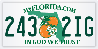 FL license plate 2432IG