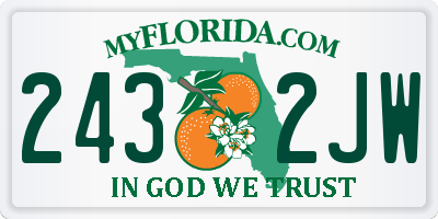 FL license plate 2432JW