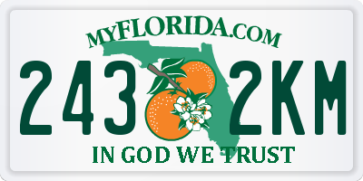FL license plate 2432KM