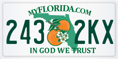 FL license plate 2432KX