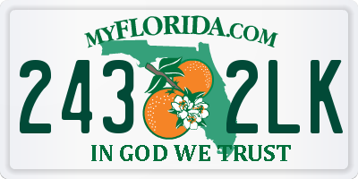 FL license plate 2432LK