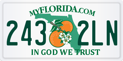 FL license plate 2432LN