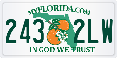 FL license plate 2432LW
