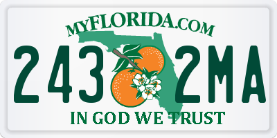 FL license plate 2432MA