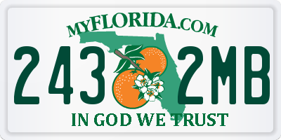 FL license plate 2432MB