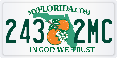FL license plate 2432MC