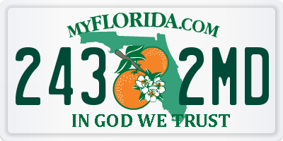 FL license plate 2432MD