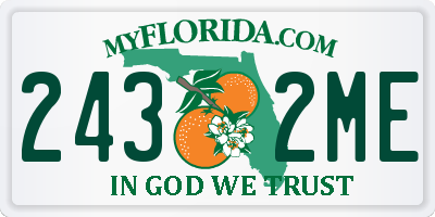 FL license plate 2432ME