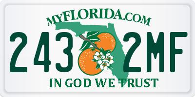 FL license plate 2432MF