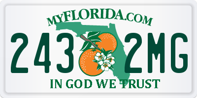 FL license plate 2432MG
