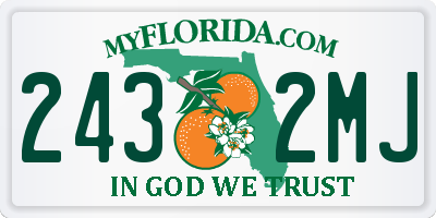 FL license plate 2432MJ