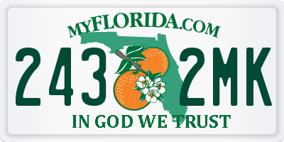 FL license plate 2432MK