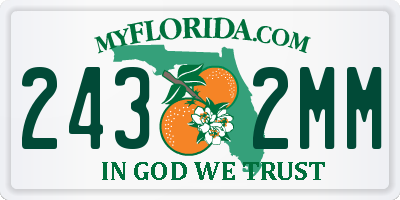 FL license plate 2432MM