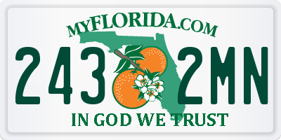 FL license plate 2432MN