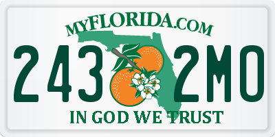 FL license plate 2432MO