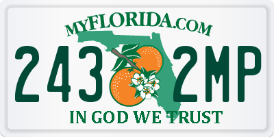FL license plate 2432MP