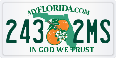 FL license plate 2432MS