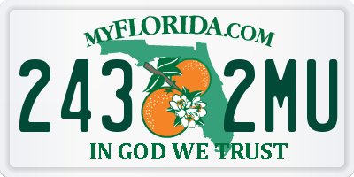 FL license plate 2432MU
