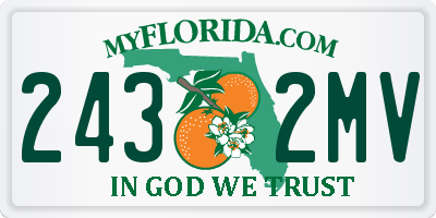 FL license plate 2432MV
