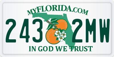 FL license plate 2432MW